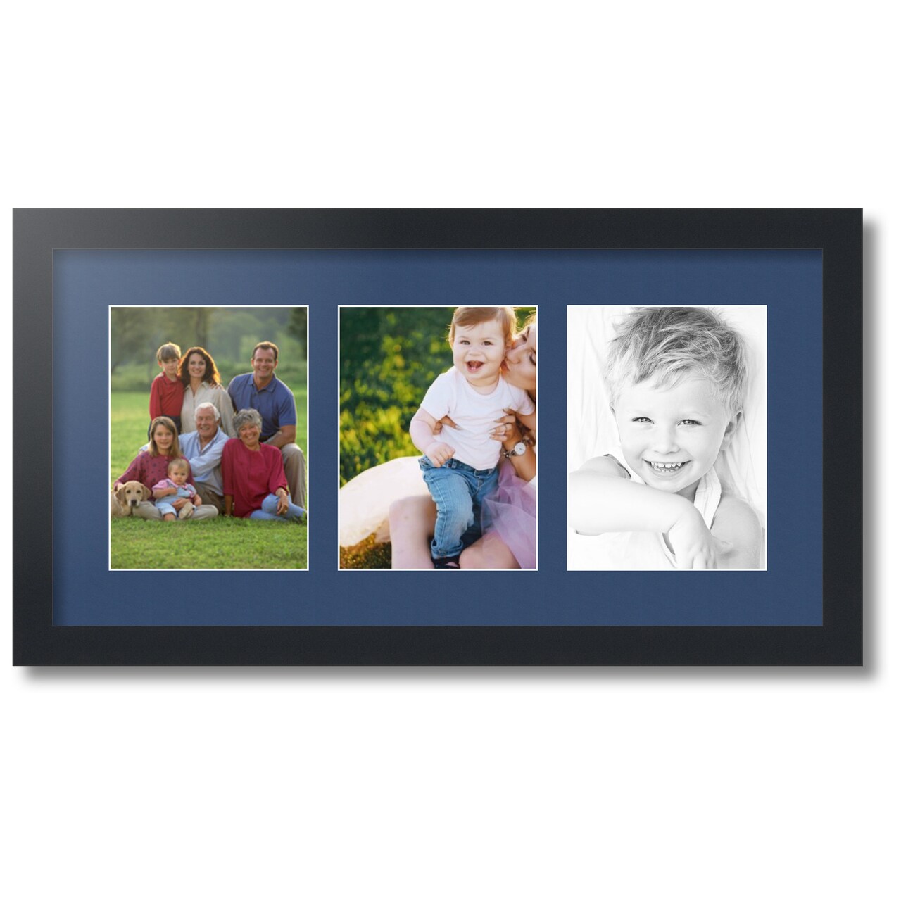ArtToFrames Collage Photo Picture Frame with 3 - 6x8 inch Openings, Framed in Black with Over 62 Mat Color Options and Plexi Glass (CSM-3926-782)